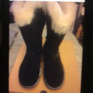 Ugg Boots black suede girls size 2 nib $285